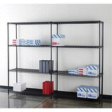 Lorell Outlet Industrial Wire Shelving Add-On Unit, 48"W x 24"D, Black