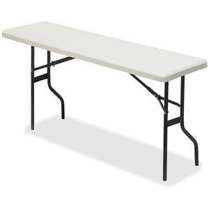 Iceberg Resin Folding Table, 72"W x 18"D, Platinum/Black
