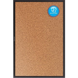 (Scratch & Dent) Quartet Outlet Classic Cork Bulletin Board, 24" H x 36" W, Brown Natural Cork Surface, Black Aluminum Frame