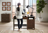 (Scratch & Dent) Realspace Outlet Premium Modern Manual Height-Adjustable Desk, Mocha