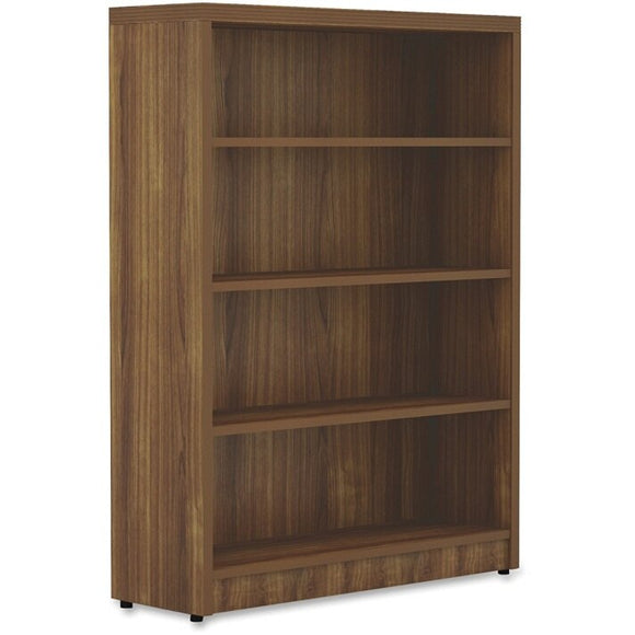 (Scratch & Dent) Lorell Outlet Chateau Series Bookcase, 4-Shelf, Walnut
