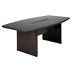 Mayline Outlet Group Corsica Conference Table, Boat-Shaped, 96"W x 42"D, Mahogany