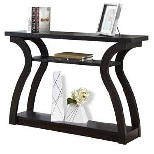 Monarch Specialties Outlet Console Table, Curved, 3 Tier, Cappuccino