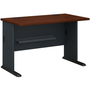 (Scratch and Dent) Bush Business Furniture Office Advantage Desk 48"W, Hansen Cherry/Galaxy