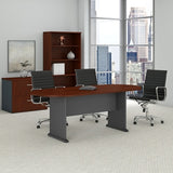 Bush Business Furniture Outlet 82"W x 35"D Racetrack Oval Conference Table, Hansen Cherry/Graphite Gray