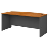 (Scratch & Dent) Bush Business Furniture Outlet Components Bow Front Desk, 72"W x 36"D, Natural Cherry/Graphite Gray