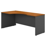 (Scratch & Dent) Business Furniture Components Corner Desk Left Handed 72"W, Natural Cherry/Graphite Gray, Standard Delivery