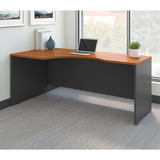 (Scratch & Dent) Business Furniture Components Corner Desk Left Handed 72"W, Natural Cherry/Graphite Gray, Standard Delivery
