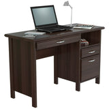 Inval Outlet Contemporary 47"W Computer Desk, Espresso-Wengue