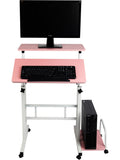 Mind Reader 27"W Mobile Sitting/Standing Desk, Pink