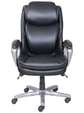 Serta Smart Layers Arlington AIR Bonded Leather High-Back Executive Chair, Black/Silver, Outlet