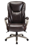 Serta Smart Layers Hensley Big And Tall Bonded Leather High-Back Chair, Roasted Chestnut/Satin Nickel,