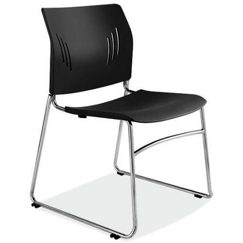 Lucid Stacked Seating Armless Stackable Side Chair with Chrome Frame