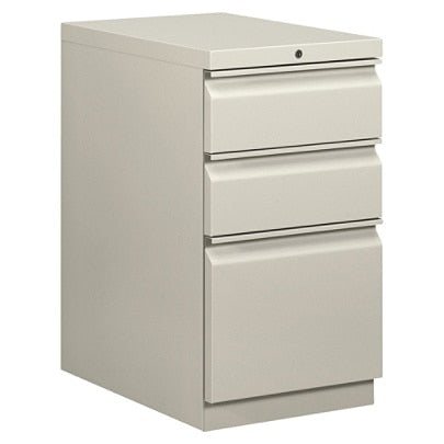 (Scratch & Dent) HON Mobile Pedestal Vertical Filing Cabinet, 3 Drawers, Light Gray