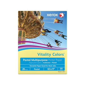 Xerox Outlet Vitality Colors Multi-Use Paper, 8.5" x 11", 20 Lb, Yellow (Case or Ream)