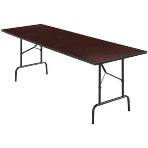 Realspace Outlet Folding Table, 29"H x 96"W x 30"D, Walnut