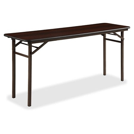Lorell Outlet Laminate Folding Banquet Table, 5'W, Mahogany
