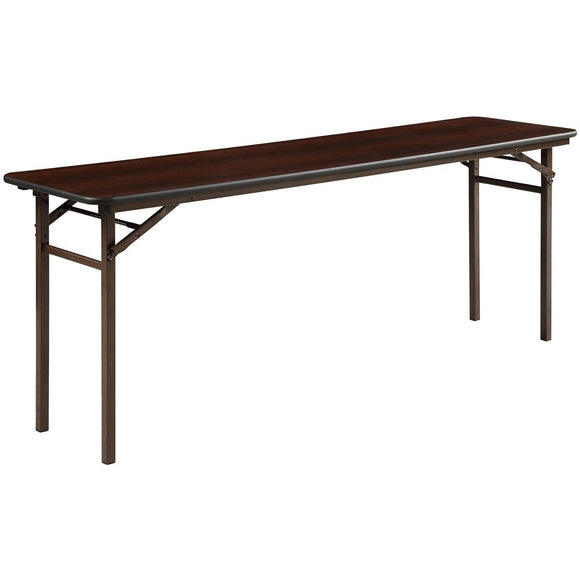 Lorell Outlet Laminate Folding Banquet Table, 6'W, Mahogany
