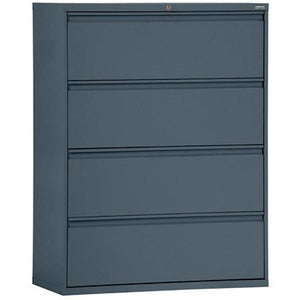 Sandusky Outlet 800 Series Steel Lateral File Cabinet, 4-Drawers, 53 1/4"H x 36"W x 19 1/4"D, Charcoal