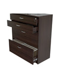 Inval 35 2/5"W Lateral 4-Drawer File Cabinet, Espresso Wengue