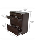 Inval 35 2/5"W Lateral 4-Drawer File Cabinet, Espresso Wengue