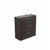 (Scratch and Dent) Inval 35 2/5"W Lateral 4-Drawer File Cabinet, Espresso Wengue