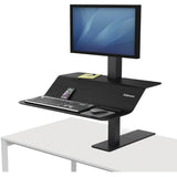 (Scratch and Dent) Fellowes Outlet Lotus VE Steel Sit-Stand Workstation, Single, Black
