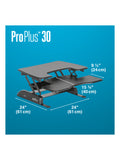 VARIDESK ProPlus Manual Standing Desk Converter, 30”W, Black
