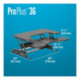 (Scratch & Dent) VARIDESK ProPlus Manual Standing Desk Converter, 36”W, Black