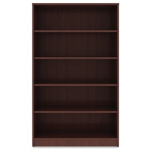 Lorell Outlet Laminate Bookcase, 5-Shelf, 60"H, Mahogany
