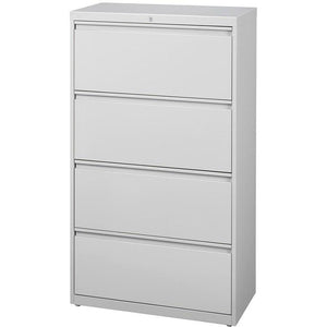 WorkPro Outlet 30"W 4-Drawer Steel Lateral File Cabinet, Light Gray