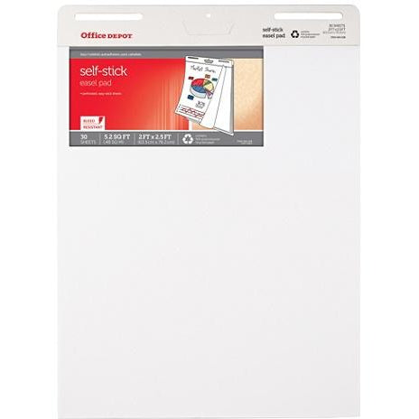 Office Depot Outlet Brand 30% Recycled Restickable Easel Pad, 25