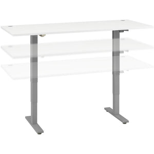 Move 40 Series by Bush Business Furniture Height-Adjustable Standing Desk, 72" x 30", White/Cool Gray Metallic