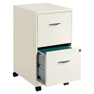 (Scratch & Dent) Lorell 18"D 2-Drawer Mobile Steel Letter-Size Vertical File Cabinet, Pearl White