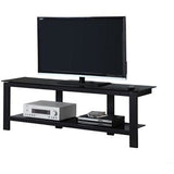 (Scratch & Dent) Monarch TV Stand, Glass With Metal Frame, For Flat-Screen TVs Up To 60", Black