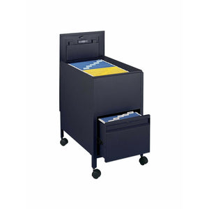 (Scratch & Dent) Safco Outlet Letter Tub File With Drawer, 28"H x 17"W x 25 3/4"D, Black