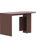 (Scratch & Dent) Lorell Outlet Essentials Series 71"W Café-Height Peninsula Table, Mahogany
