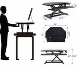 FlexiSpot AlcoveRiser Sit-To-Stand Corner Desk Converter, 35"W, Black