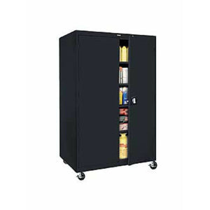 (Scratch & Dent) Sandusky Jumbo Mobile Steel Storage Cabinet, 78"H x 46"W x 24"D, Black
