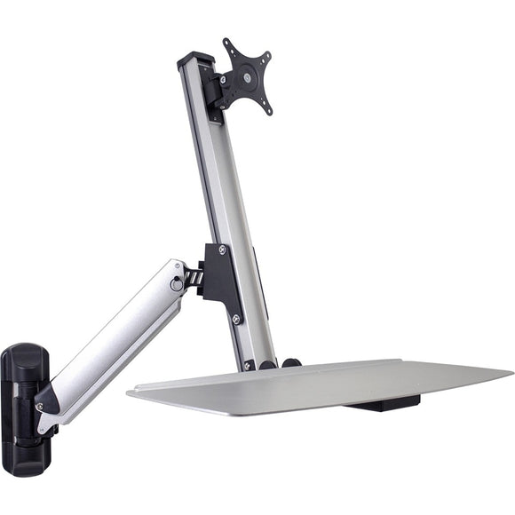 DoubleSight Displays Ergonomic Sit/Stand Monitor Arm and Keyboard Tray Wall Mount, 24