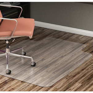 Realspace Hard Floor Chair Mat, Wide Lip, 45"W x 53"D, Translucent