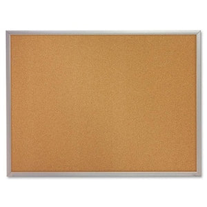 (Scratch & Dent) Quartet Economy Corkboard, 36" x 48", Aluminum Frame