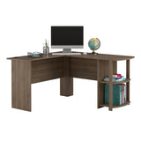 (Scratch & Dent) Ameriwood Outlet Home Dakota L-Shaped Desk With Bookshelves, Rustic Oak