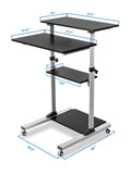 (Scratch and Dent) Mount-It! MI-7940 Mobile Stand-Up Desk, 30-1/2"H x 37"W x 4-1/4"D, Silver