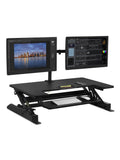 Mount-It! MI-7934 Standing Desk Converter With Dual-Monitor Mount, 36-1/4"H x 22"W x 9-3/4"D, Black
