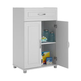 Ameriwood Home SystemBuild Kendall Storage Cabinet, Base, 1 Drawer, 3 Shelves, White