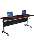(Scratch and Dent) Lorell Outlet Shift Series Mobile Flipper Training Table, 60"W, Mahogany