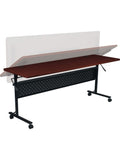 (Scratch and Dent) Lorell Outlet Shift Series Mobile Flipper Training Table, 60"W, Mahogany