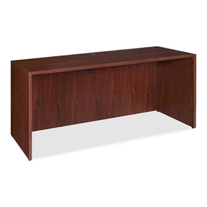 Lorell Outlet Essentials Series Credenza Shell Desk, 60"W, Mahogany