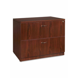 (Scratch & Dent) Lorell Outlet Essentials 36"W Lateral 2-Drawer File Cabinet, Metal, Mahogany